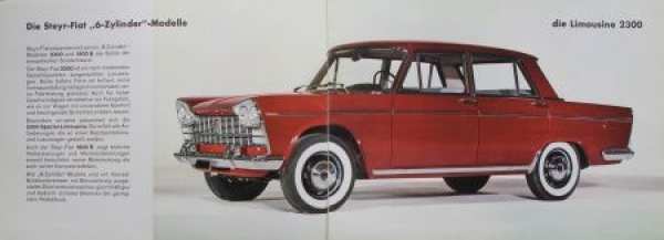 Steyr Fiat 1800 B 2300 Modelprogram 1962 Carbrochure (9088)